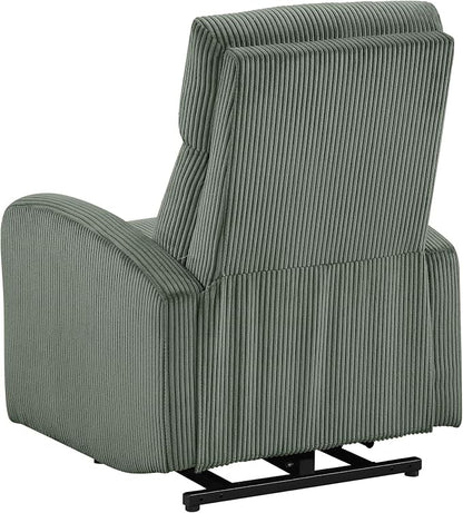 Lexicon Power Lift Recliner Chair for Elderly with Remote Control, Gentle Lift Motion, Side Pocket Armrest, Corduroy Upholstered Electric Recliner for Living Room/Bedroom, Easy Assembly, Green