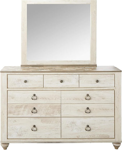 Roundhill Furniture Imerland Contemporary White Wash Finish 5 Piece Bedroom Set