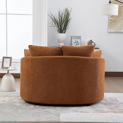 ERYE 56.3" Chenille Upholstered Accent Chair Deep Seat for Living Room Bedroom, Oversized Leisure Cushion Armchair W/ 5 Pillows and Removable Cover for Home Apartment Office