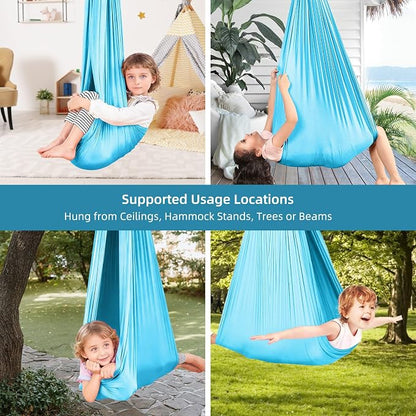 Sensory Swing Chairs for Kids, Indoor & Outdoor Hanging Therapy Cuddle Hammock Swing Seats for Child Teens with Autism, ADHD, Aspergers, Sensory Integration