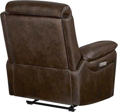 KISLOT Power Recliner Chair Wall Hugger Recliner with Adjustable Headrest and Footrest Dual Motor Electric Faux Leather Reclining Sofa with USB/Type-C Charging for RV Living Room Bedroom