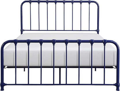 Lexicon Full Metal Bed Frame, Platform Bed with Strong Metal Slat Support Under Bed Storage, Full Bed Frame with Headboard, No Box Spring Needed, Easy Assembly, Full, Navy Blue