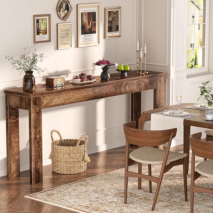 Armocity Console Table, 47" Farmhouse Wood Entryway Table, Sofa Tables Narrow Long Behind Couch, Entry Table for Entrance, Hallway, Living Room, Cracked Oak