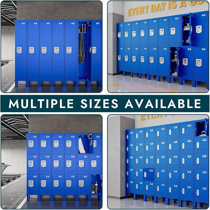 BUTISOW Metal Lockers - 66" Height Steel Lockers for Employees with 5 Door Storage Locker with Card Slot for Employees Gym School Home Office Garage - Assembly Required