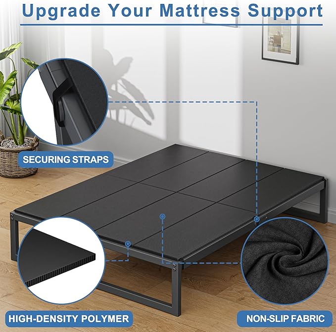 Lutown-Teen Bunkie Board California King Under Mattress High-Density Polymer Cal King Bunkie Board Anti-Sag, Breathable, Moisture Resistant, Noise Minimizing