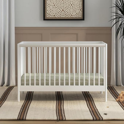 Davinci Birdie 3-in-1 Convertible Crib, GREENGUARD Certified, White | Converts to Toddler Bed & Daybed, 4 Adjustable Mattress Heights - Conversion Kit Sold Separately - Easy to Assemble