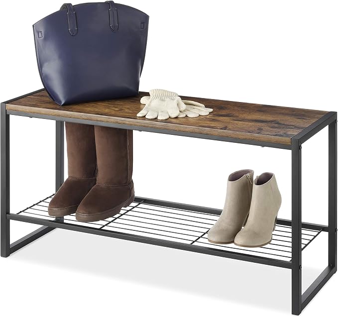 Whitmor Modern Industrial Entryway Bench
