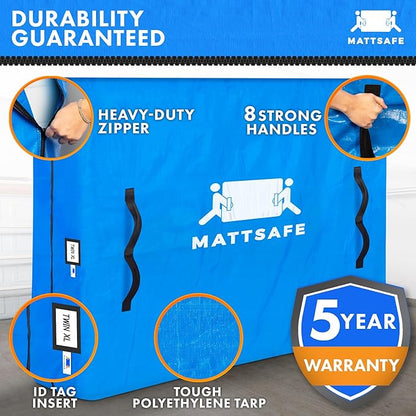 Nordic Elk Mattress Bags for Moving and Storage (Twin XL) Heavy Duty Moving Supplies, 8 Sturdy Handles, Strong Zipper, Mattress Cover Bed Bags, Storage Cover Essentials Packing Protector