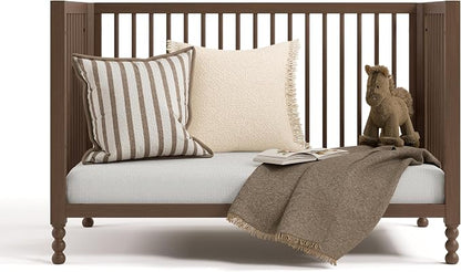 Storkcraft Rio 5-in-1 Convertible Crib and Toddler Guardrail – GREENGUARD Gold Certified, Toddler Bed Conversion Kit Included, Fits Baby Crib Mattress, Converts to Full Bed (Hazelnut)