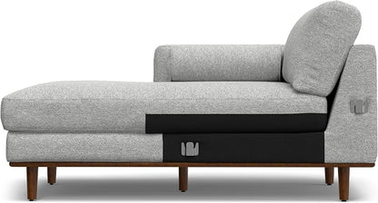 SIMPLIHOME Morrison Left Sectional Sofa in Woven-Blend Recycled Polyester Fabric, Mist Grey, 102-inches Wide, L-Shaped Couch with Left Chaise for The Living Room and Family Room