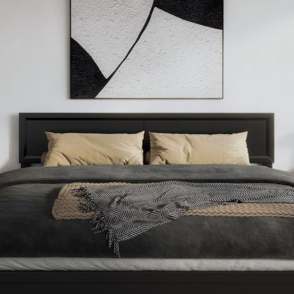 AFI, Sophia Adjustable Modern King Wood Headboard, Black