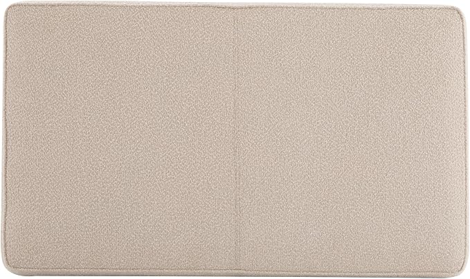 Christopher Knight Home Hillman Boucle Fabric Ottoman with Wood Frame,Rectangular Footrest Bench,Non Storage Ottoman Bench for Living Room Bedroom Entryway Home Decor,Light Brown