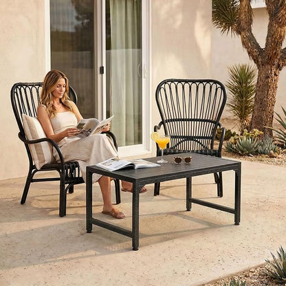 ODK Outdoor Coffee Table, Rectangle, Black