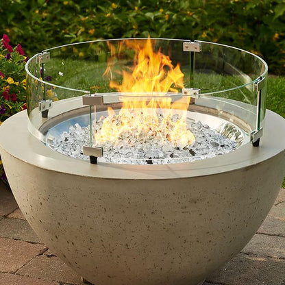 Onlyfire 10 lbs Fire Glass Rocks 1/2 Inch, Reflective Tempered Glass for Propane Fire Pit & Gas Fireplace, High Luster Firepit Glass Stones for Fire Table, Platinum (Multicolor Options Available)
