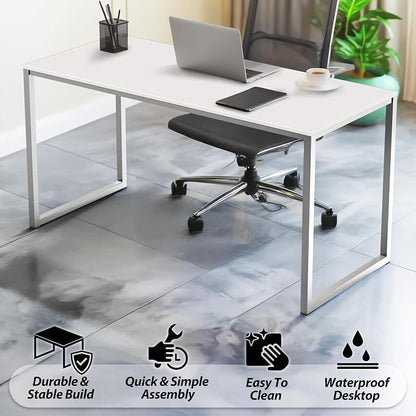 SHW Mission 32-Inch Home Office Computer Desk, White