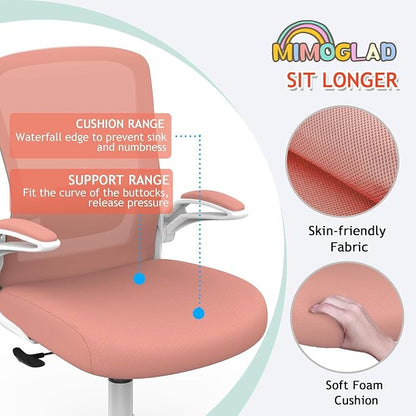 Mimoglad Home Office Chair, High Back Desk Chair, Ergonomic Mesh Computer Chair with Adjustable Lumbar Support and Thickened Seat Cushion