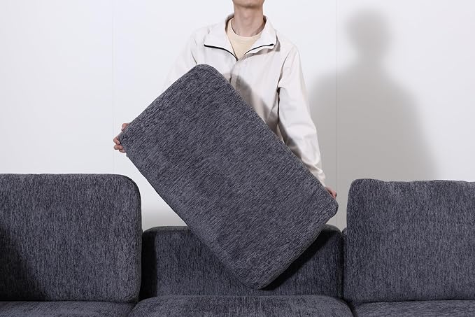 ERYE 95-Inch Oversized L Shaped Sectional Sofa 4 Seat Modular Storage Sofa Couch W/Deep Seat,Skin Friendly Plush Chenille Upholstered Convertible Corner Sectional Couch with Ottoman