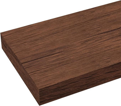 Walnut Floating Shelves for Wall Set of 2,11.8 Inch Wooden Wall Shelves for Bedroom,Bathroom,Kitchen