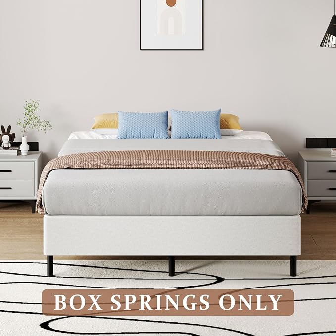 SHOANED Metal Box Spring Full Size - 9 Inch High Profile Heavy Duty Black Bed Base Non Slip Mattress Foundation Box Springs for Full Bed, Easy Assembly, No Noise