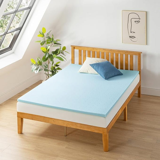 Best Price Mattress 1.5 Inch Ventilated Memory Foam Mattress Topper, Cooling Gel Infusion, CertiPUR-US Certified, Dorm Essentials, Twin XL