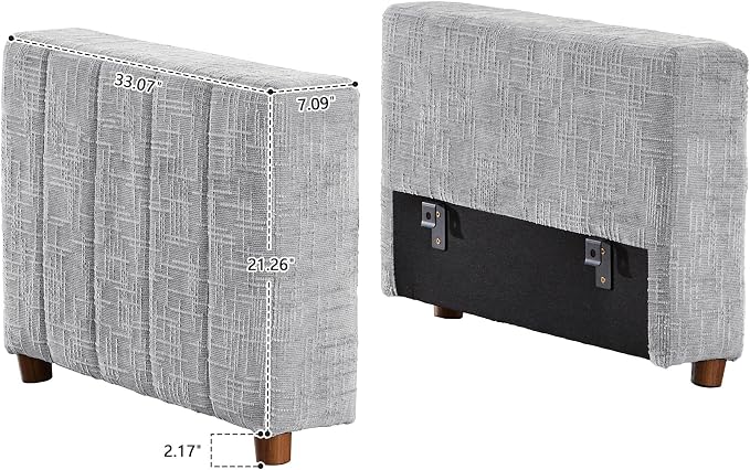 ORRD Modern Chenille Sofa Armrest Backrest for Modular Sectional Sofa Couch for Living Room, Grey