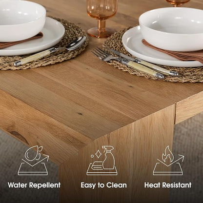 Transformer Table - Solid Wood Extendable Dining Table, Seats 2-12, Expandable Dining Room Table, Space-Saving Furniture, Kitchen and Dining Room Furniture (Natural, Table + 4 Chairs)