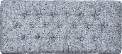 HomePop Ainsley 40" Storage Ottoman Bench - Blue Gray Woven Fabric