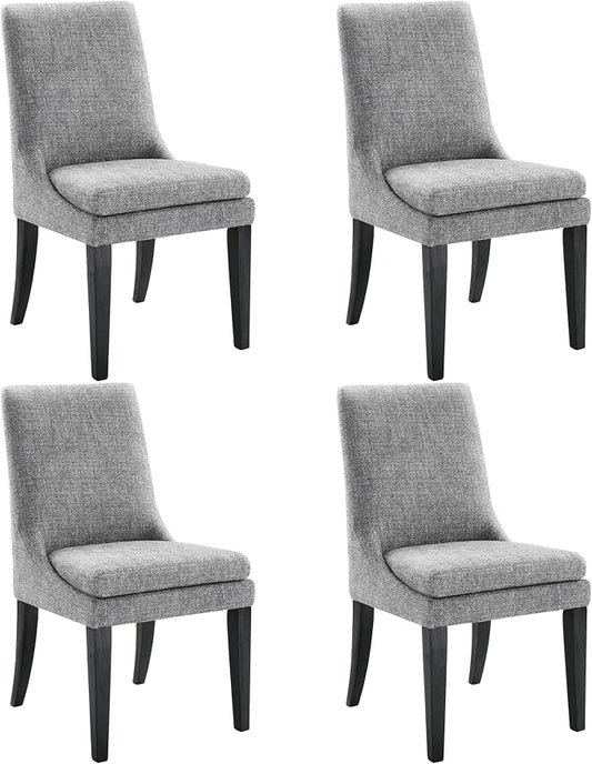 KISLOT Upholstered Dining Chairs Modern Sidechair Performance Fabric High Back Armlesschair for Diningroom Kitchen,Dark Grey,Set of 4(2 Box)