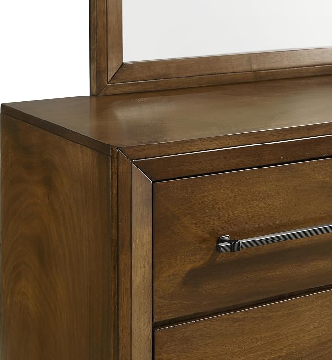 New Classic Furniture Ballard 5-Piece Wood Cal King Bedroom Set with 2-Nightstands, Walnut Brown