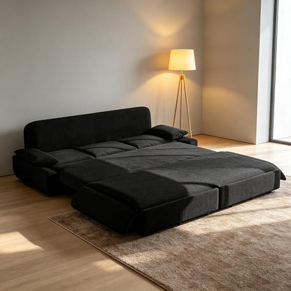 ERYE King Foldable Sleeper Sofa,Oversized 3-in-1 Convertible Pull Out Sleeper Sofabed W/Pillow Armrests,3 Seat Couch Space Saving Sleeper Sofa Bed for Living Room Bedroom