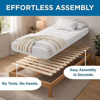 Meliusly Twin Bed Slats 38x75 – Heavy Duty 0.6 Inch Thick Replacement Wood Slats for Twin Size Bed Frame, Slatted Bed Base with Under 2.5 Inch Spacing, Wooden Mattress Support Slats for Platform Bed