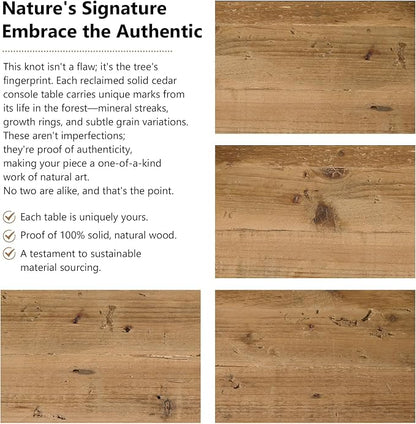Reclaimed Solid Wood Console Table for Entryway, 63" Long Rectangular Sofa Table Behind Couch, Modern Farmhouse Hallway Entry Table for Living Room, Hallway, Foyer, 10 Mins Easy Assembly