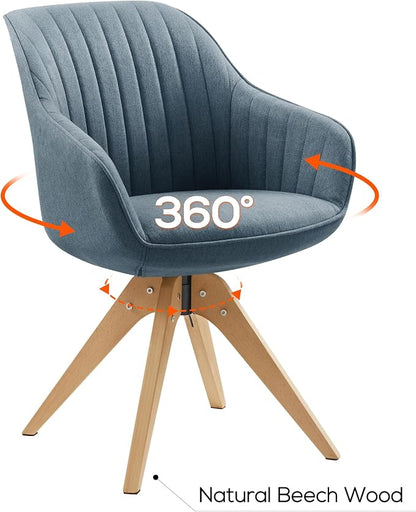 Art Leon Beech Wood Swivel Desk Chair for Home Office, No Wheels