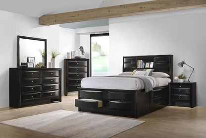Coaster Home Furnishings Briana Transitional 5-Piece Bedroom Set California King Size Storage Bookcase Bed Frame 56-inch Headboard Black 202701KW-S5