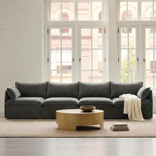 Cloud Modular Sofa, Oversized Deep Seat Comfort, Luxe Chenille | Fully Removable Washable Covers, Memory Foam Seat Cushions, Premium Fabric