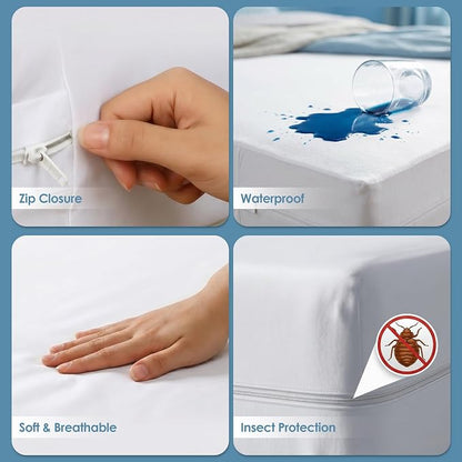 Utopia Bedding King Size Mattress Protector Zippered (Pack of 10), 100% Waterproof Mattress Encasement, Absorbent 6 Sided Mattress Cover