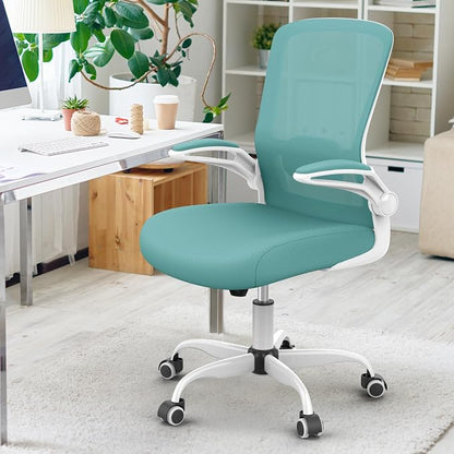Mimoglad Ergonomic High Back Mesh Office Chair, Adjustable Lumbar Support, Thickened Seat Cushion (Modern, Tiffany Blue)