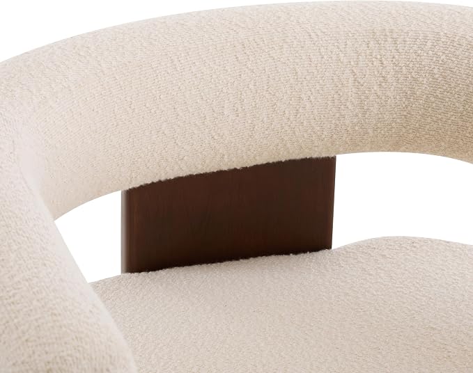 Christopher Knight Home Nettie Modern Accent Chair for Living Room, Boucle Fabric Single Lounge Sofa Chair with Wooden Frame, Comfy Reading Chair for Bedroom, Lounge Armchair with Soft Cushion, Beige