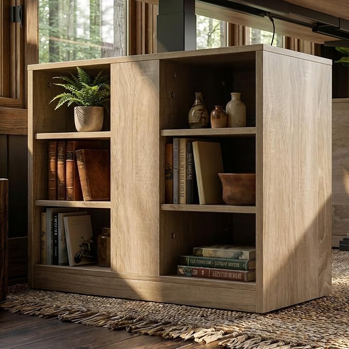 MOUMON 63" Executive Standing Desk with Storage Pedestals and LED Lights, Electric Height Adjustable Desk with Shelves and Built-in Outlets, for Home Office Oak and Black 63"W x 27.6"D x 29.4"-46.9"H