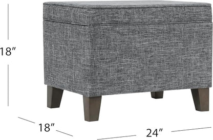 HomePop 24" Medium Square Storage Ottoman - Grey