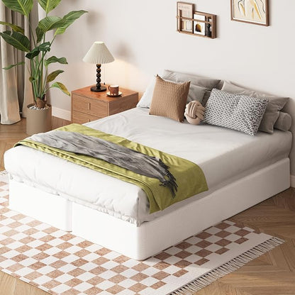EMODA 10 Inch Split Queen Box Spring Bed Base, 2 Piece Heavy Duty Metal Box Spring for Queen Bed with Fabric Cover, Easy Assembly
