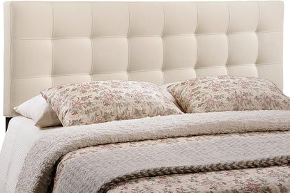 Modway Lily Tufted Linen Fabric Upholstered Queen Headboard in Ivory