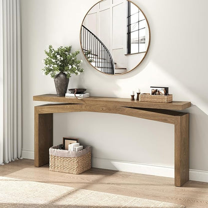Epecoya Console Tables for Entryway 63-Inch, Wooden Sofa Tables Narrow Long Behind Couch Farmhouse, Modern Entryway Tables Rectangular for Entrance, Home, Living Room, Natural Brown