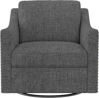 Swivel Accent Chair Set of 2，Armchair，Bronze Nail Decoration Comfy Living Room Chair,Single Sofa Chair，Reading Chairs,for Living Room Bedroom Reading Apartment (Black, 2 Black)