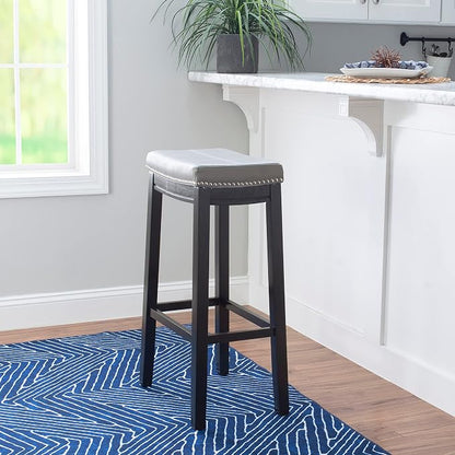 Linon Home Décor Kingston Gray Bar Stool, Black