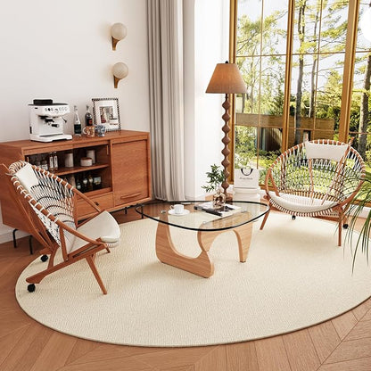 Coffee Tables Glass Small Farmhouse Coffee Table Mid-Century Modern Wood Center Table for Living Room, Original Transparent, 36 Inch