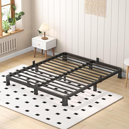 VIPSHOW 4 Inch Full Heavy Duty 3500 lbs Bed Frame with Round-Corner Legs & Anti-Squeak Design – Quick Assembly Metal Platform, No Box Spring Needed