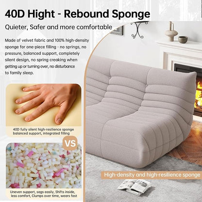 WHGBJA Bean Bag Chairs for Adults with Memory Foam Couch, Loveseat Sofa Chair for Bedroom, Living Room, Reading, Gaming Floor Sofa Couch, Boneless, Comfy