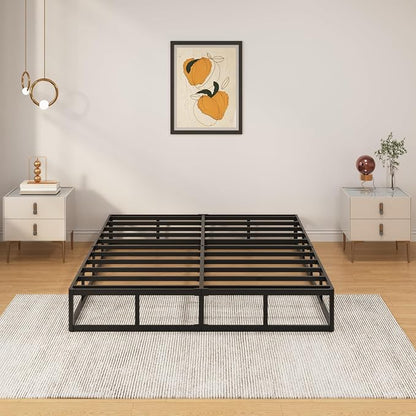 SHLAND 10 Inch Box Spring for Queen Bed, Heavy Duty Metal Queen Size Box Spring Bed Base with Fabric Cover, Mattress Foundation, Easy Assembly