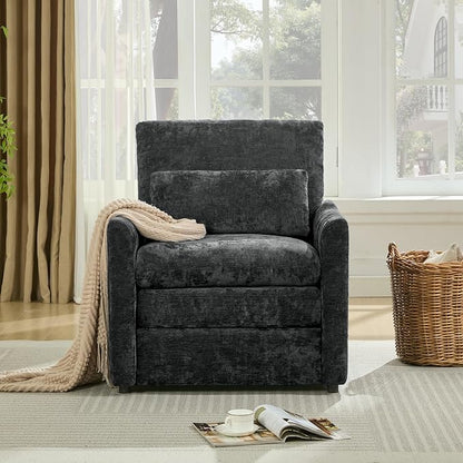 Iroomy Modern Accent Armchair – Cloud-Like Single Sofa with Pocket Spring Seat, Soft Chenille Fabric, Removable Cover, Cozy Lumbar Support for Living Room, Bedroom, Apartment, Dark Gray
